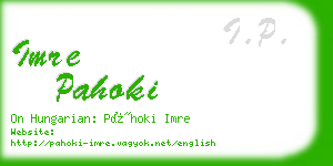 imre pahoki business card